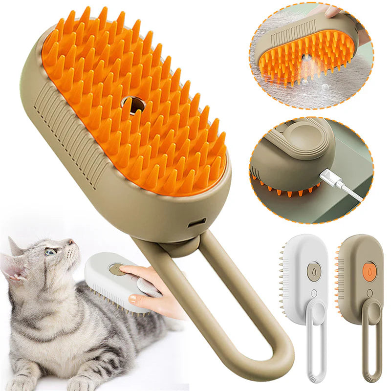 Cepillo de vapor para gatos, cepillo de vapor para perros, 3 en 1, cepillo eléctrico para masajes, peine para el cuidado de mascotas, peines para quitar el pelo, productos para mascotas