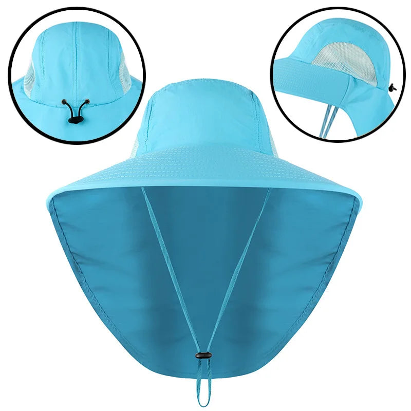 Wide Brim Baseball Hats for Women and Men Sun Defender Cooling Neck Guard Safari Cap for Hiking Fishing Outdoor Hat with Flap