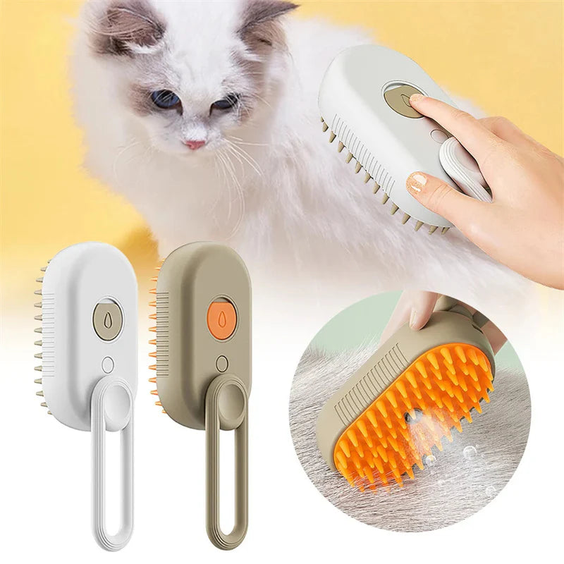 Cepillo de vapor para gatos, cepillo de vapor para perros, 3 en 1, cepillo eléctrico para masajes, peine para el cuidado de mascotas, peines para quitar el pelo, productos para mascotas