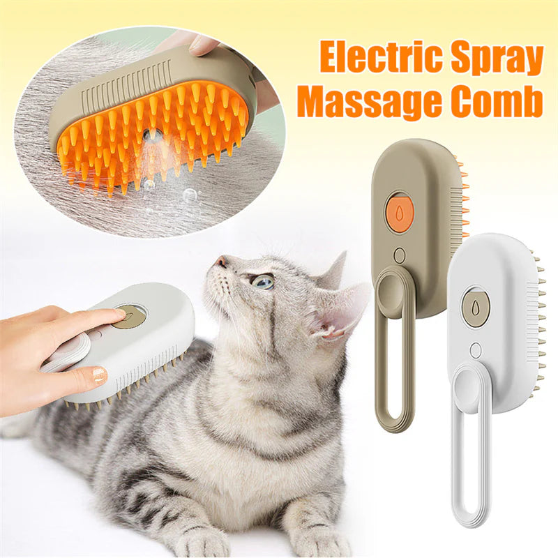 Cepillo de vapor para gatos, cepillo de vapor para perros, 3 en 1, cepillo eléctrico para masajes, peine para el cuidado de mascotas, peines para quitar el pelo, productos para mascotas