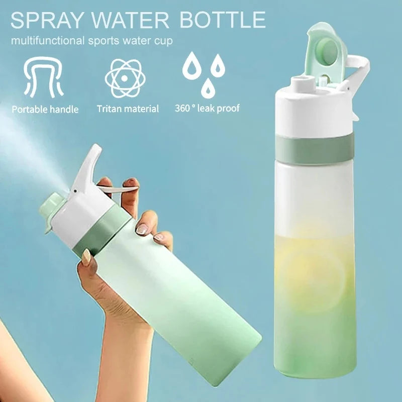 Botella de agua en aerosol para niñas, para deportes al aire libre, fitness, taza de agua, botella de spray de gran capacidad, artículos para beber, botellas de viaje, aparatos de cocina