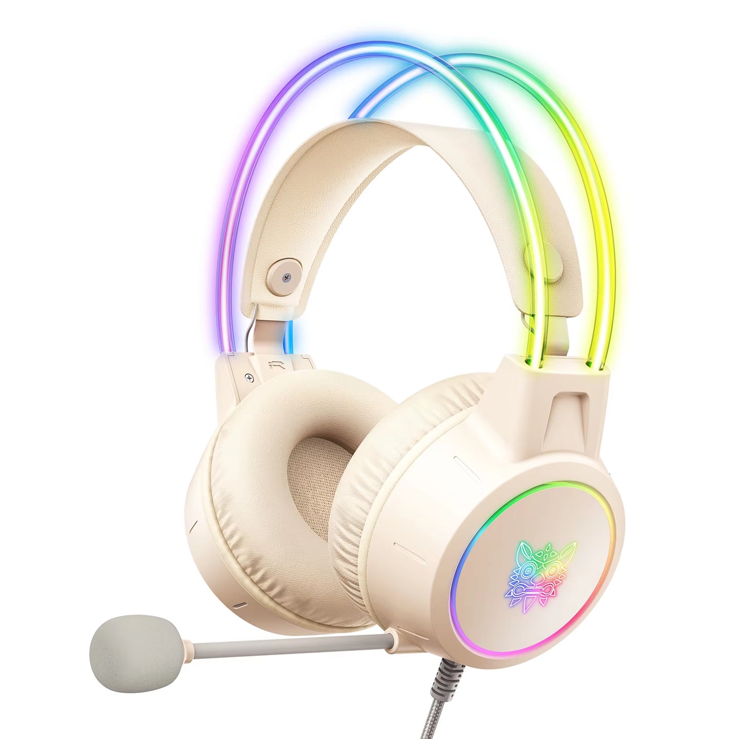 Auriculares con cable X15 Pro con luz frontal RGB, control de botón de micrófono flexible, auriculares para juegos para PC y computadora