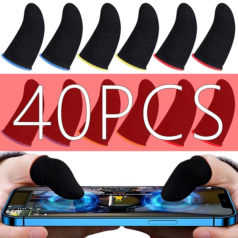 40 guantes para dedos para juegos móviles, resistentes al sudor, antideslizantes, con pantalla táctil, transpirables, para gamers