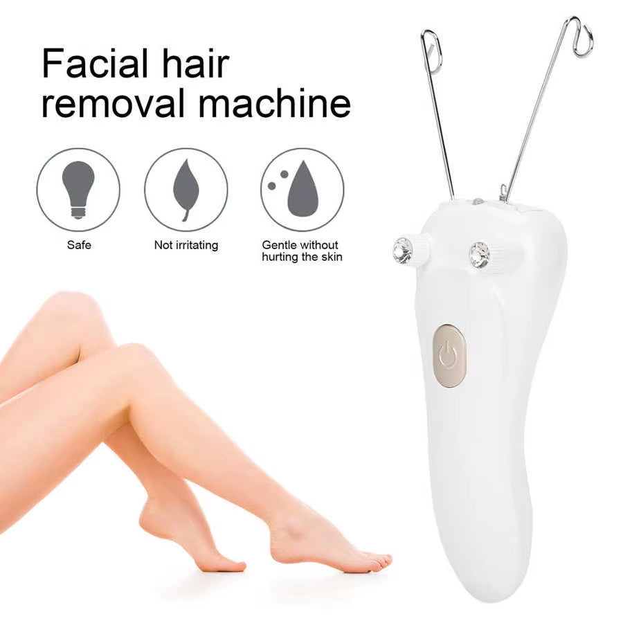 Depiladora facial con hilo de algodón y carga USB, máquina de depilación facial y corporal con tiras de cera